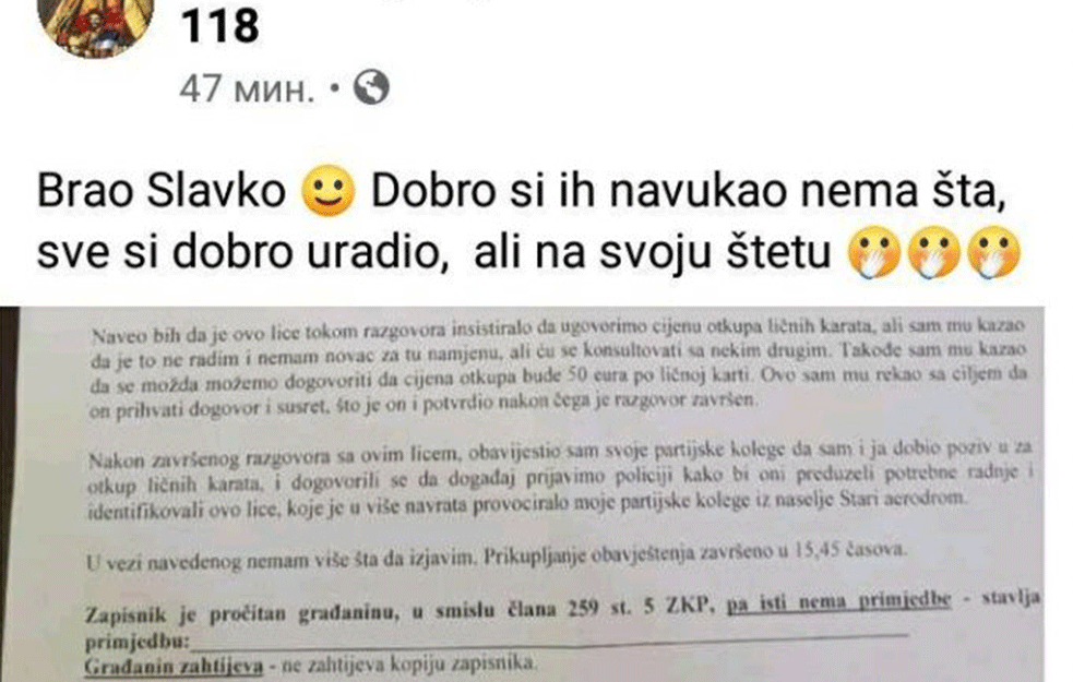 Foto: Facebook/Printscreen