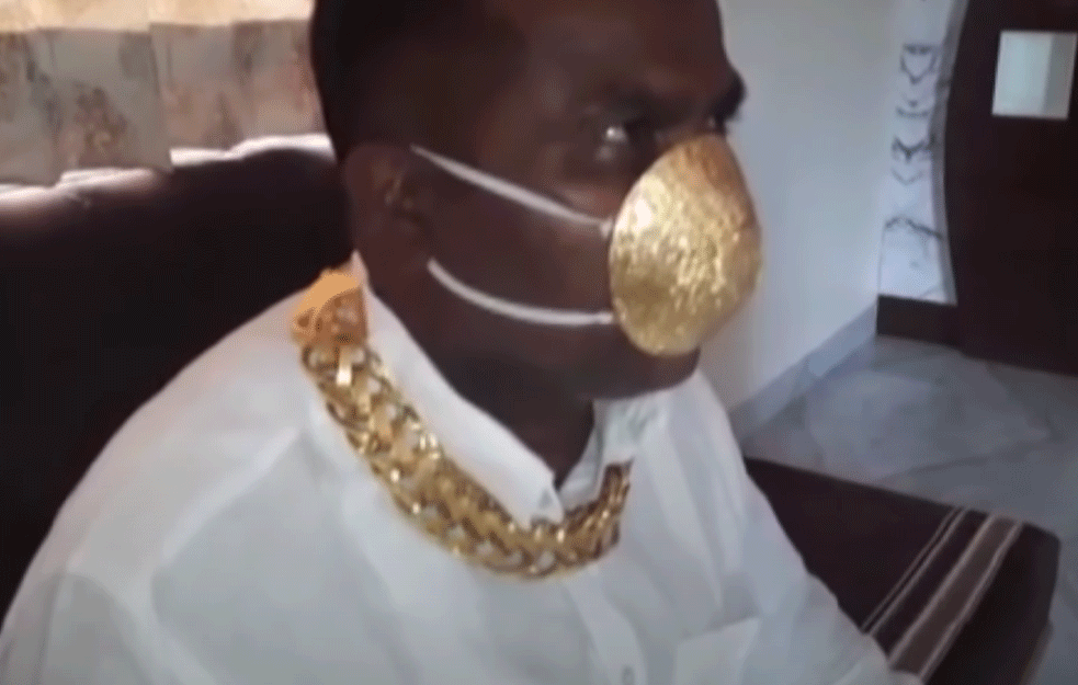 NE ŠTITI OD KORONE ALI JE ZLATNA: Indijac dao za masku 35 000 EVRA (VIDEO )