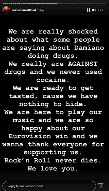 Foto: Printscreen Instagram/maneskinofficial 