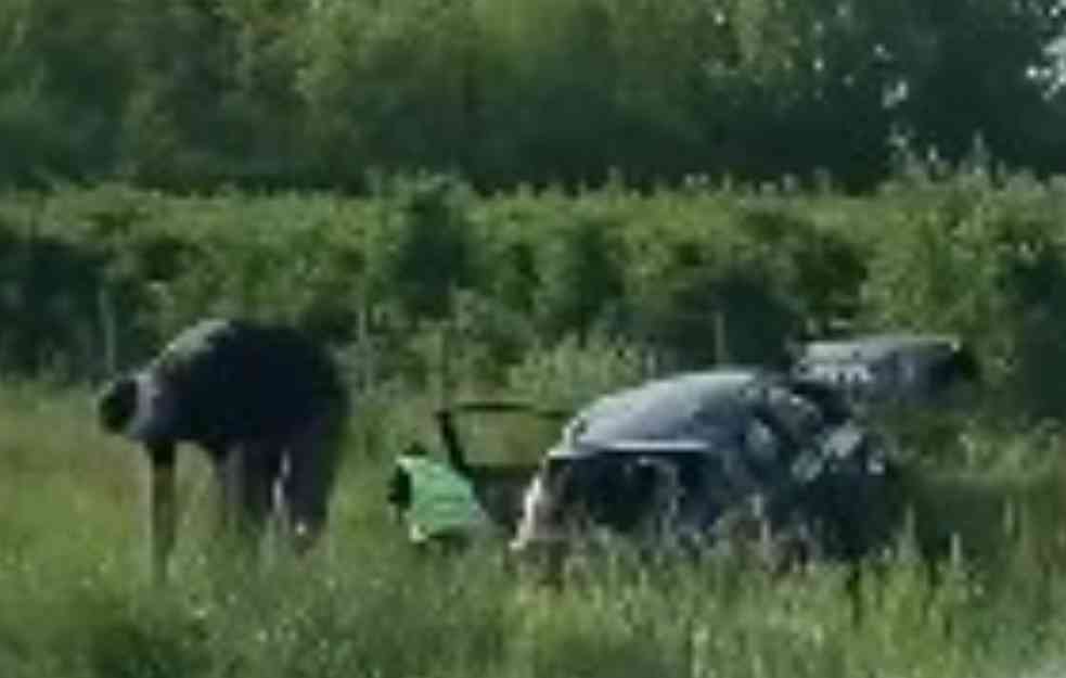 NESREĆA NA AUTO-PUTU BEOGRAD-NIŠ: Auto proleteo kroz zaštitnu ogradu, pa sleteo s puta (VIDEO)