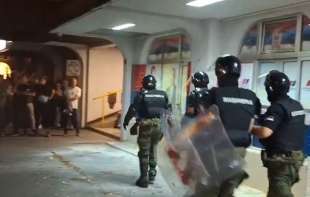 Napeto u Novom Sadu: Prostorije <span style='color:red;'><b>SNS</b></span> zasute jajima i brašnom, naprednjake čuva Žandarmerija (VIDEO)