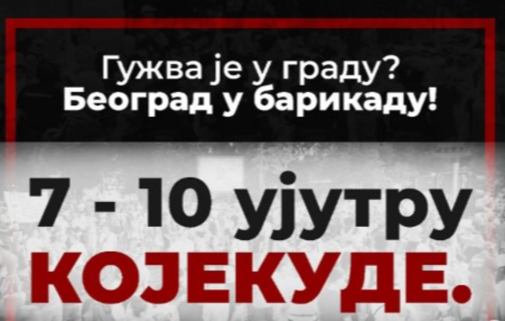  „Gužva je u gradu, Beograd u barikadu“: Studenti pozivaju Beograđane da sutra ujutru ponovo blokiraju glavni grad